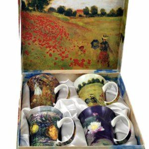 Monet Bone China Mugs - Set of 4